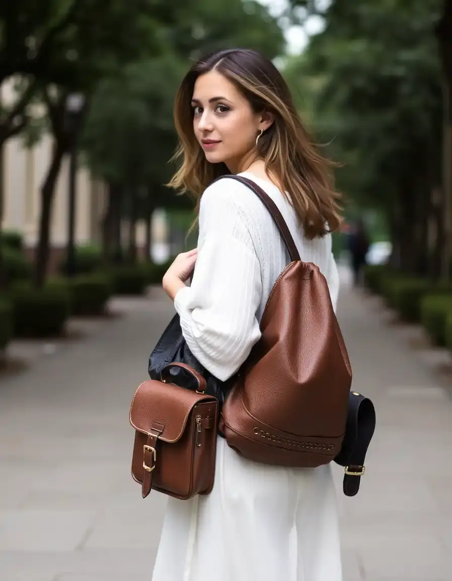 Sac à dos cuir femme noir classique en cuir véritable