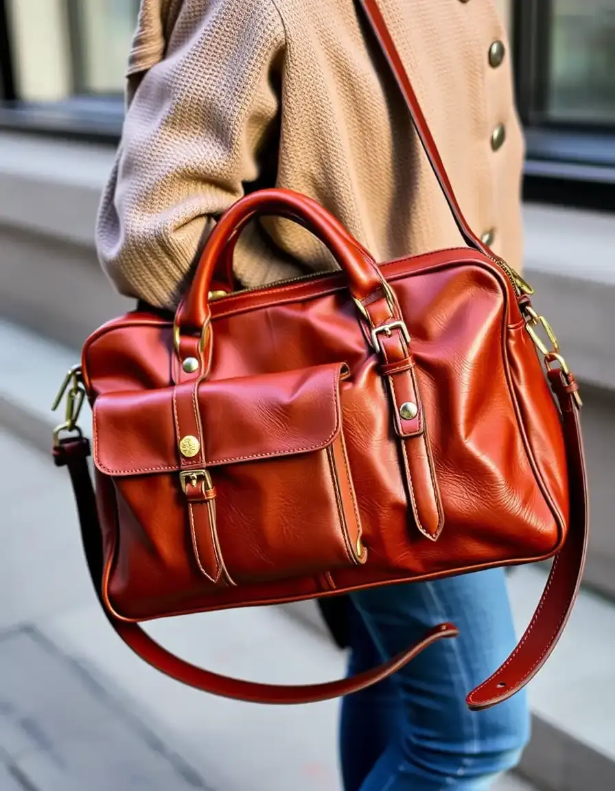 Petit sac en cuir casual pour homme style urbain