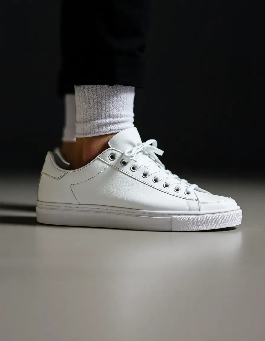 Basket basse cuir femme blanche style minimaliste