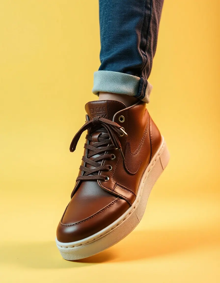 Basket mode cuir femme design contemporain