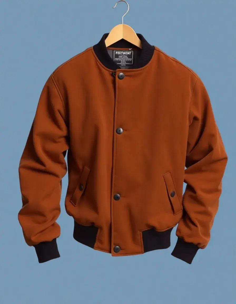 Blouson en cuir suédé marron texture velours
