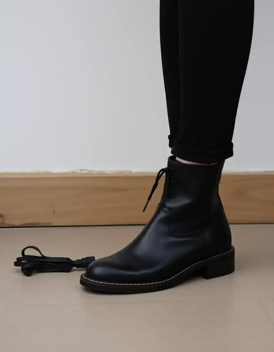 Bottines cheville homme cuir noir polyvalentes