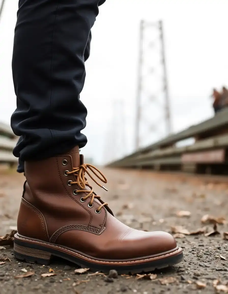 Bottes de travail homme cuir haute résistance