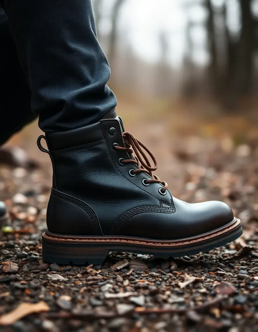 Botte engineer homme cuir vintage à boucles