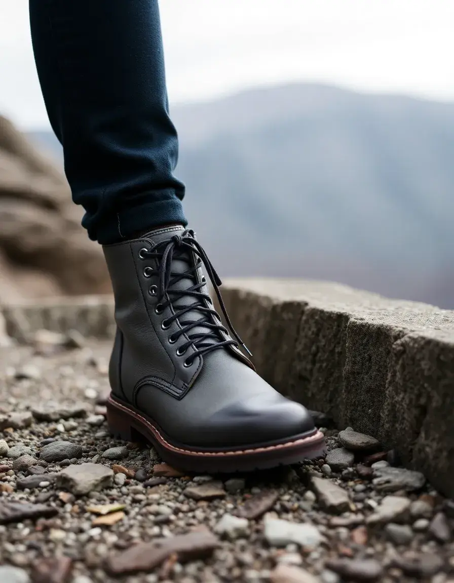 Bottine à lacets homme cuir gris moderne