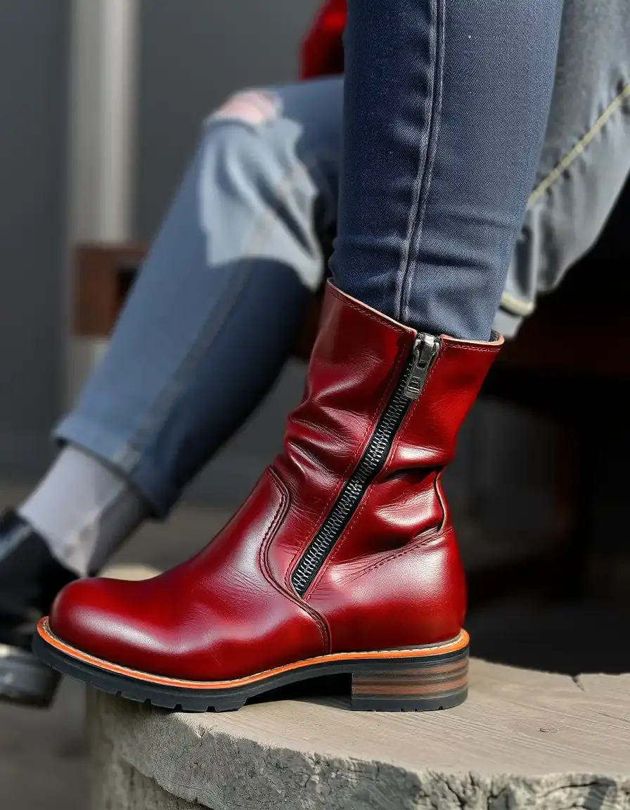 Botte zippée homme cuir noir pratique