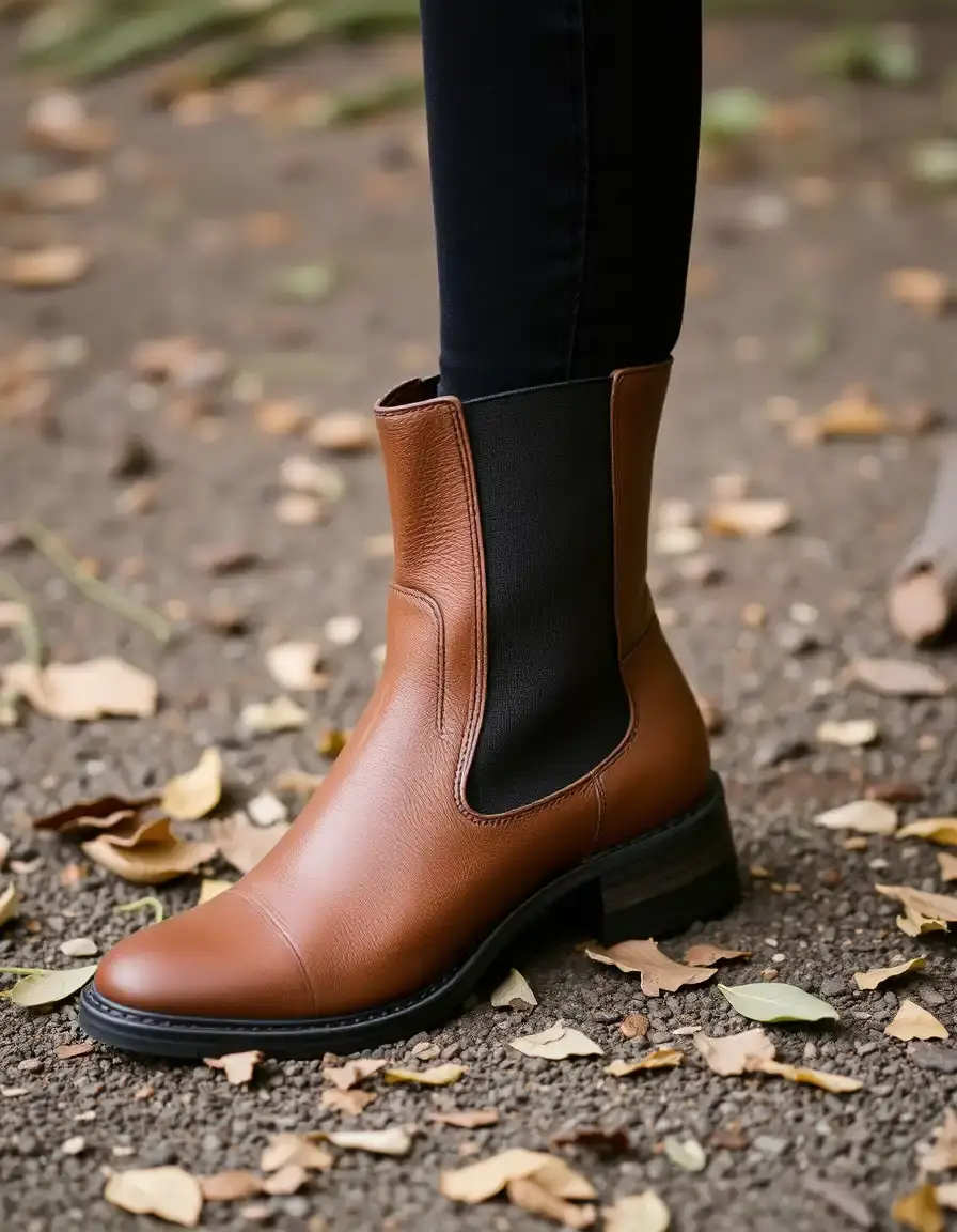 Botte pull-on homme type Chelsea en cuir