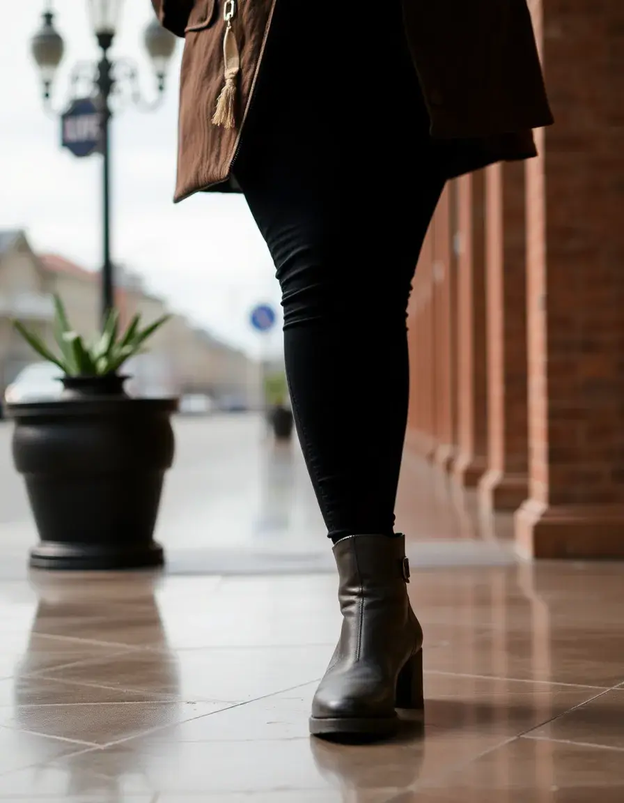Bottines en cuir véritable pour femme, style urbain chic