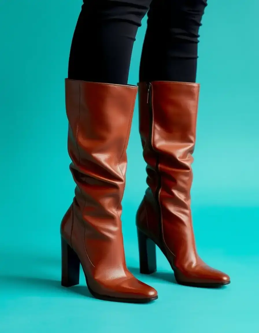 Bottes à talons en cuir pour femme, élégantes et confortables