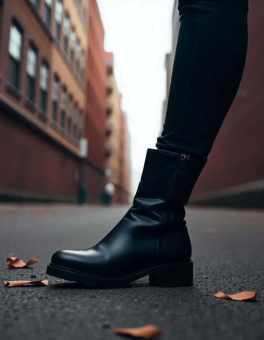 Bottines classiques en cuir noir pour homme et femme