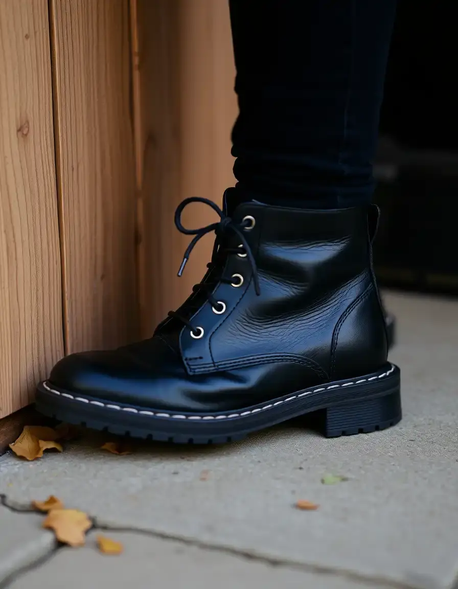 Bottes femme cuir noir classique style élégant