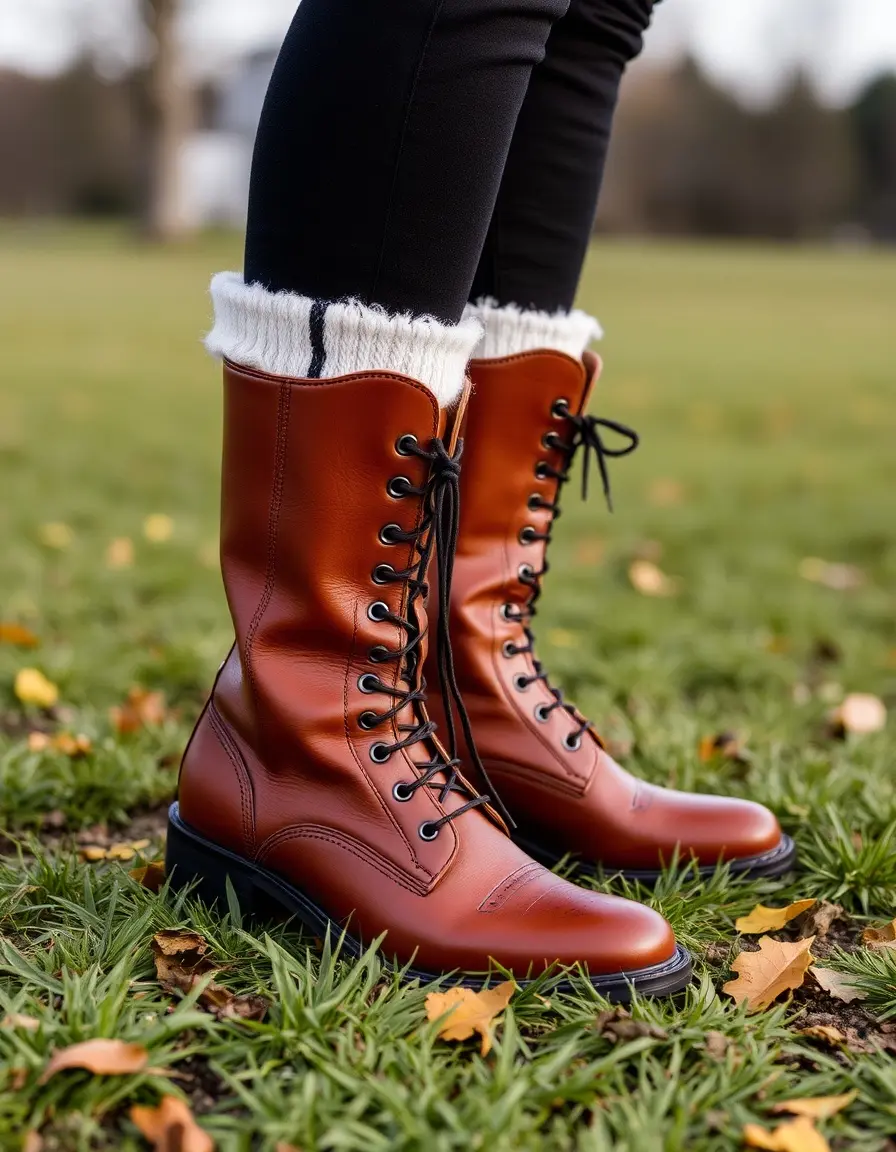 Bottes femme cuir marron patine naturelle