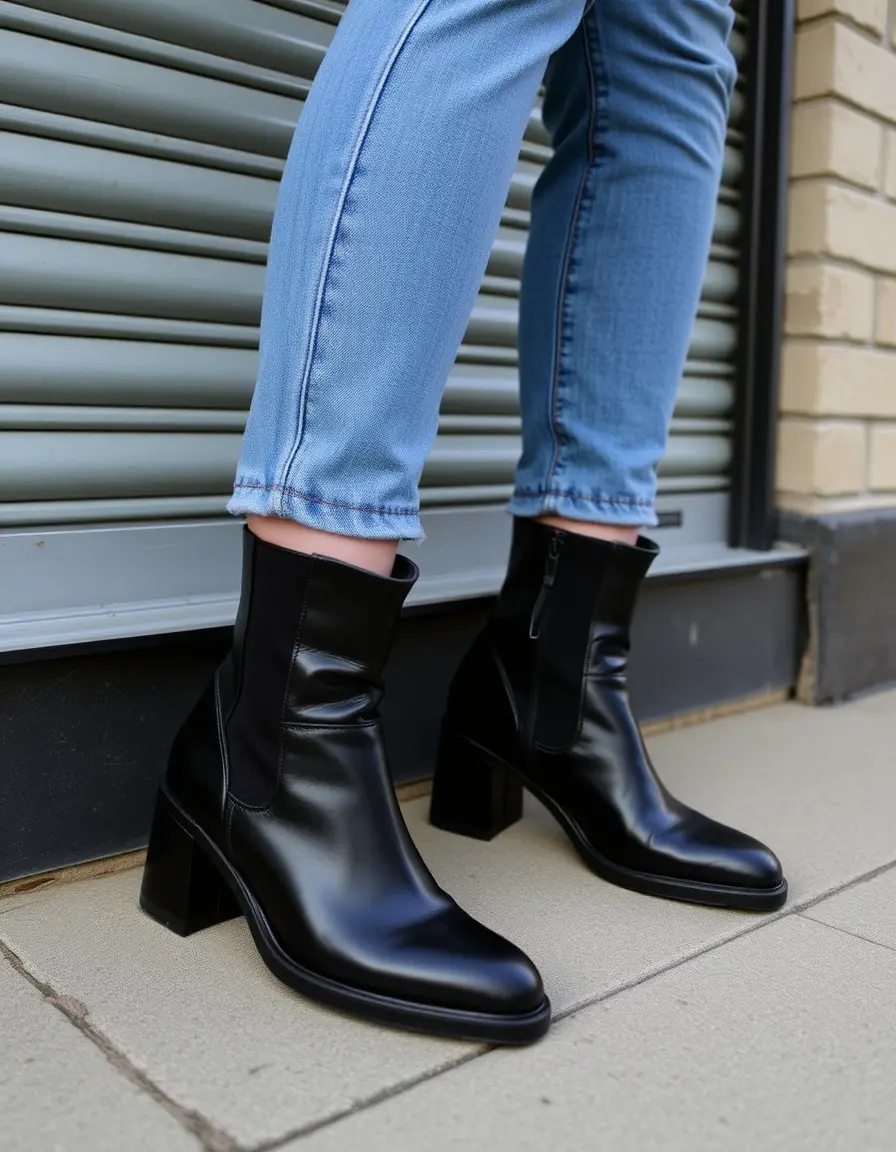 Bottines Chelsea en cuir noir pour homme avec élastique