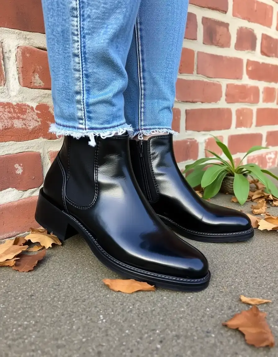 Bottines Chelsea classiques en cuir noir