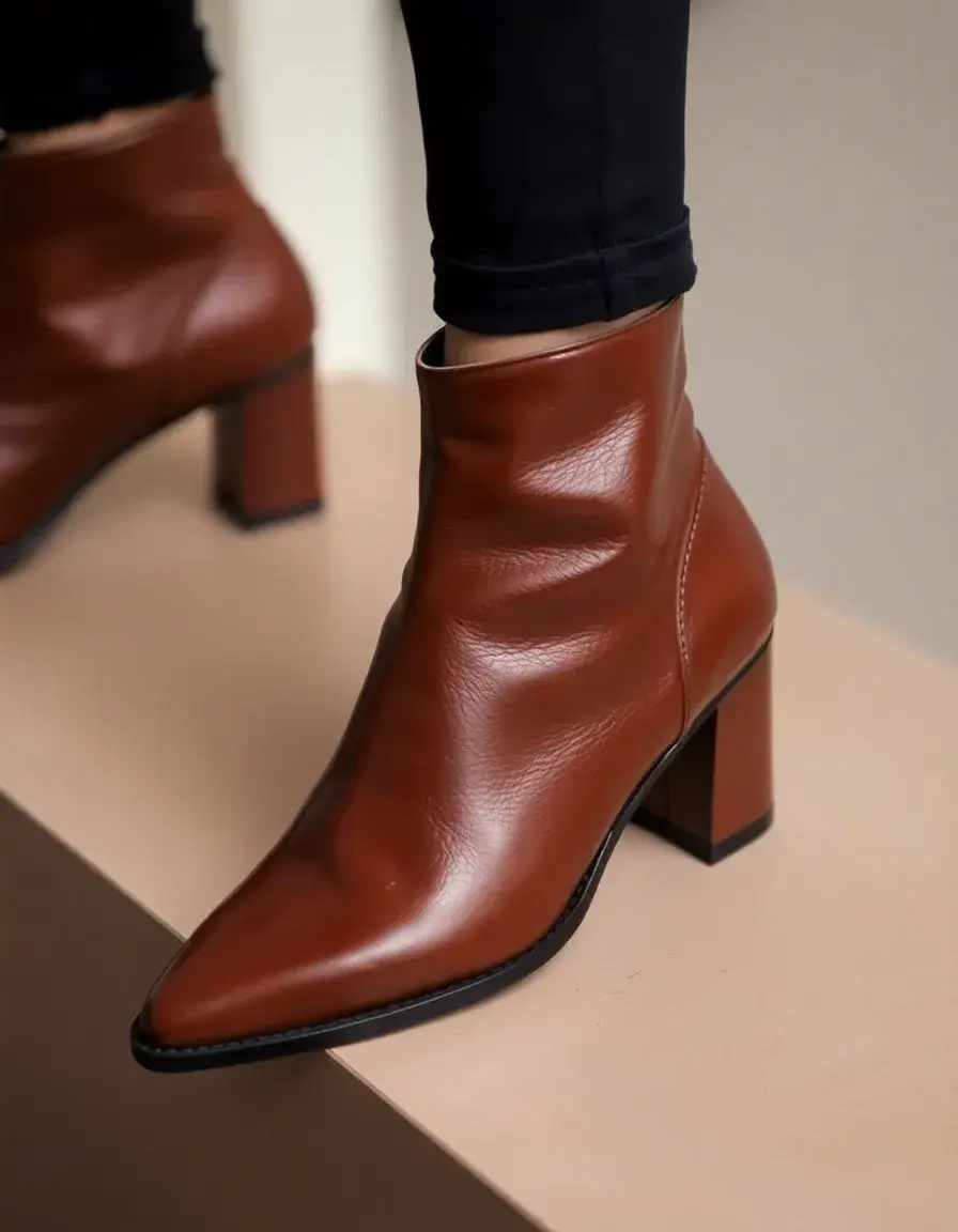 Bottines de designer en cuir italien luxe et détails soignés