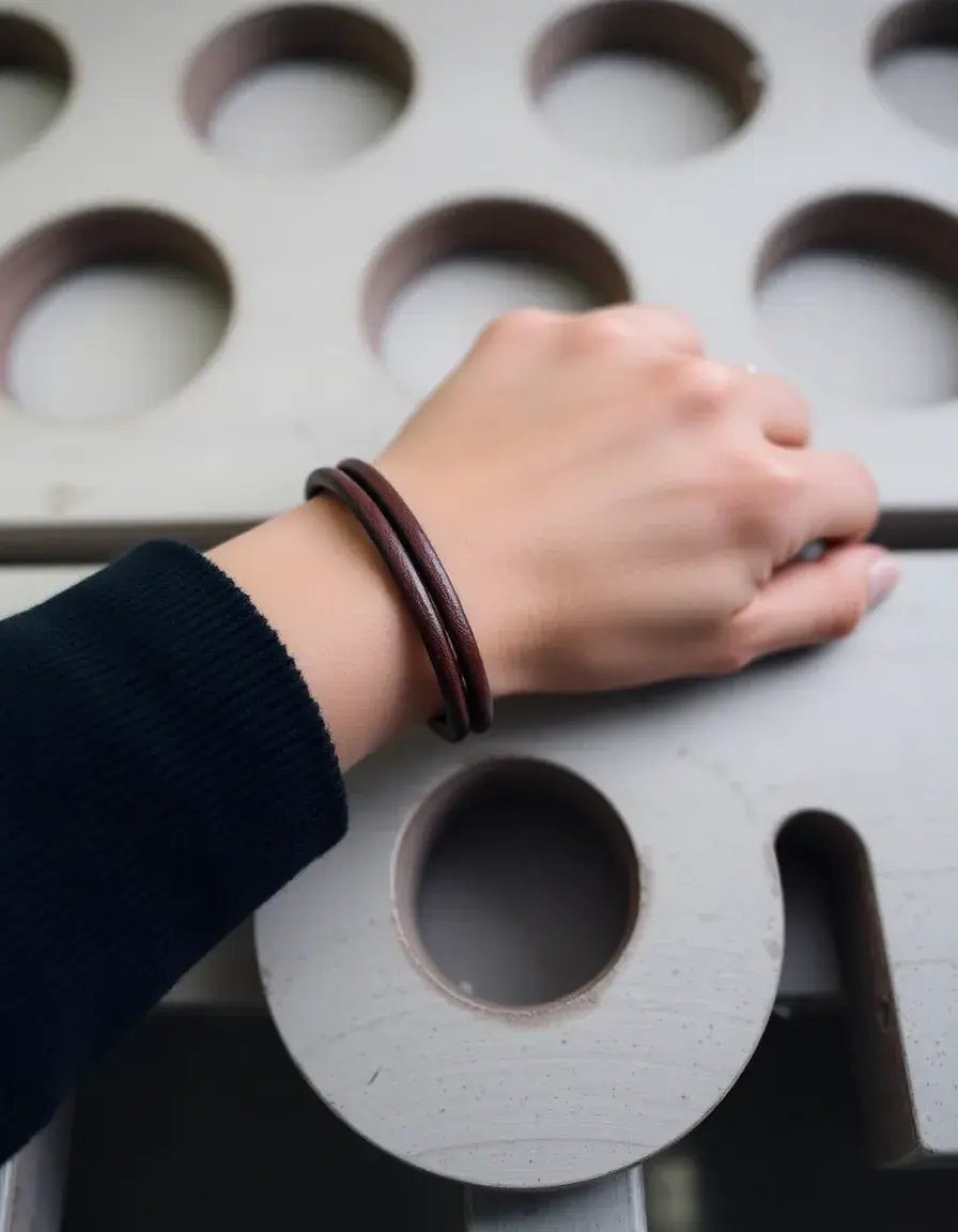 Bracelet fin en cuir marron élégant pour homme