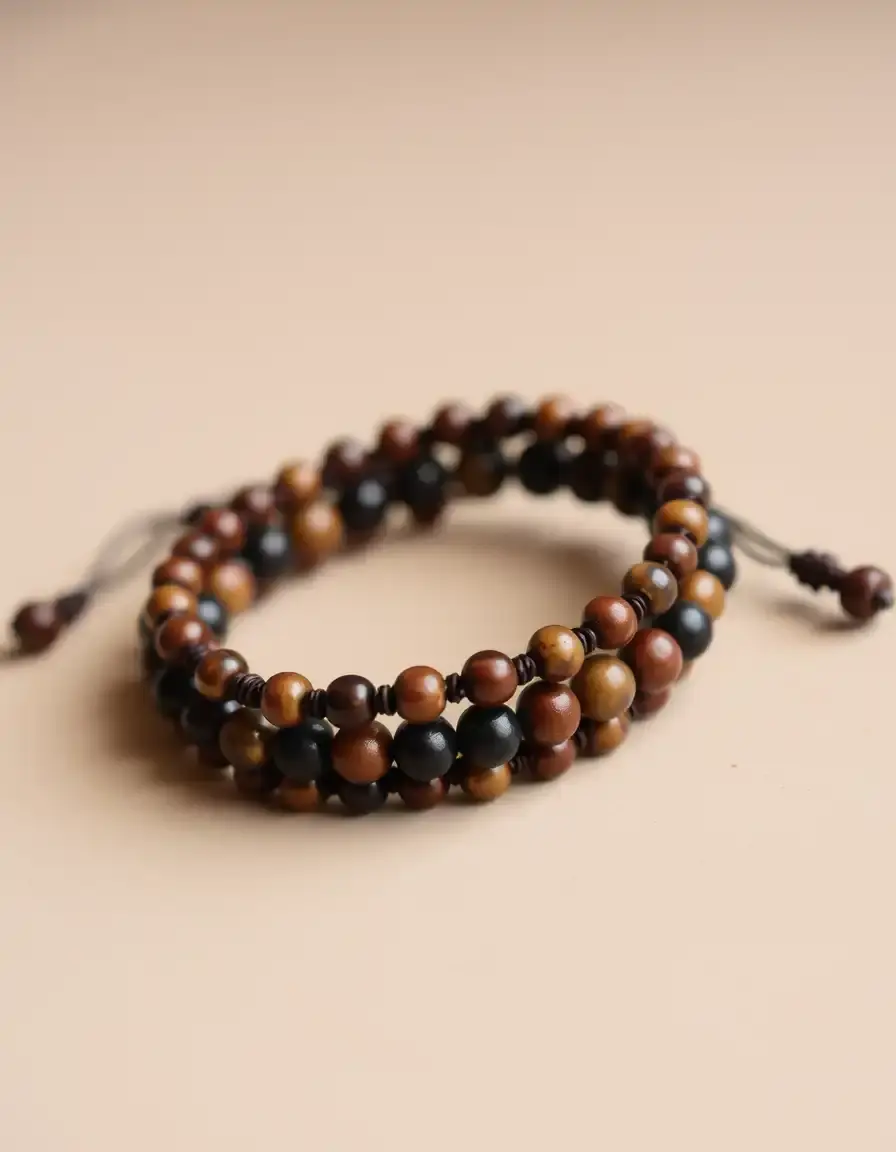 Bracelet homme mélange cuir et perles naturelles