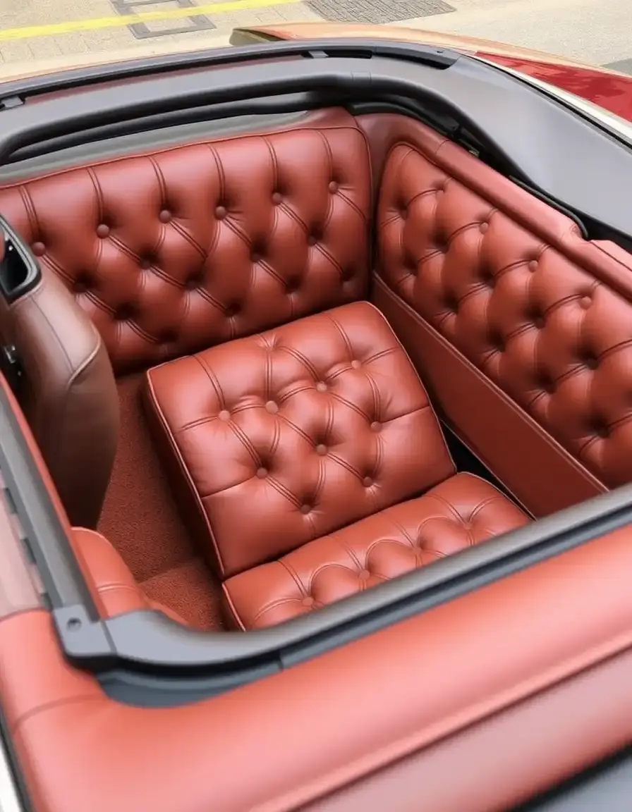 Canapé en cuir moderne capitonné