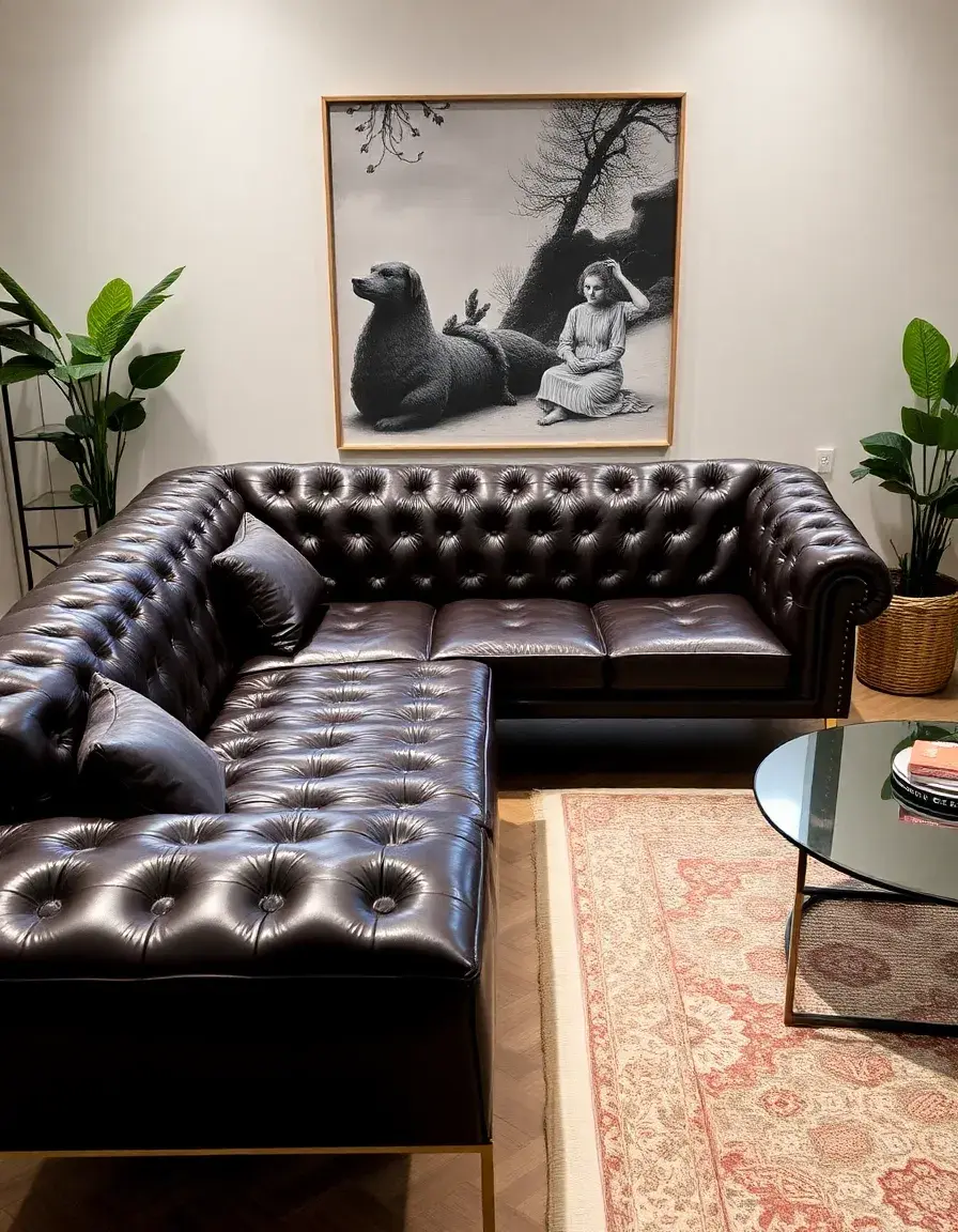Canapé de designer en cuir de luxe