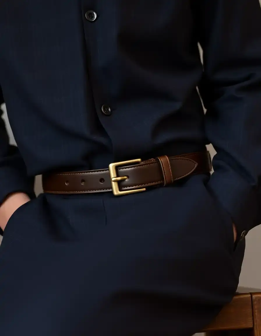 Ceinture de soirée habillée en cuir fin