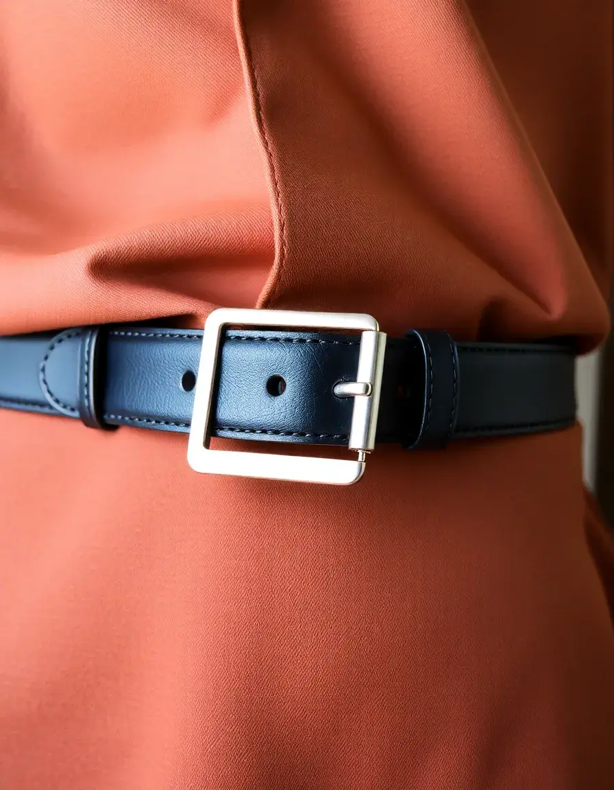 Ceinture business homme en cuir noir lisse