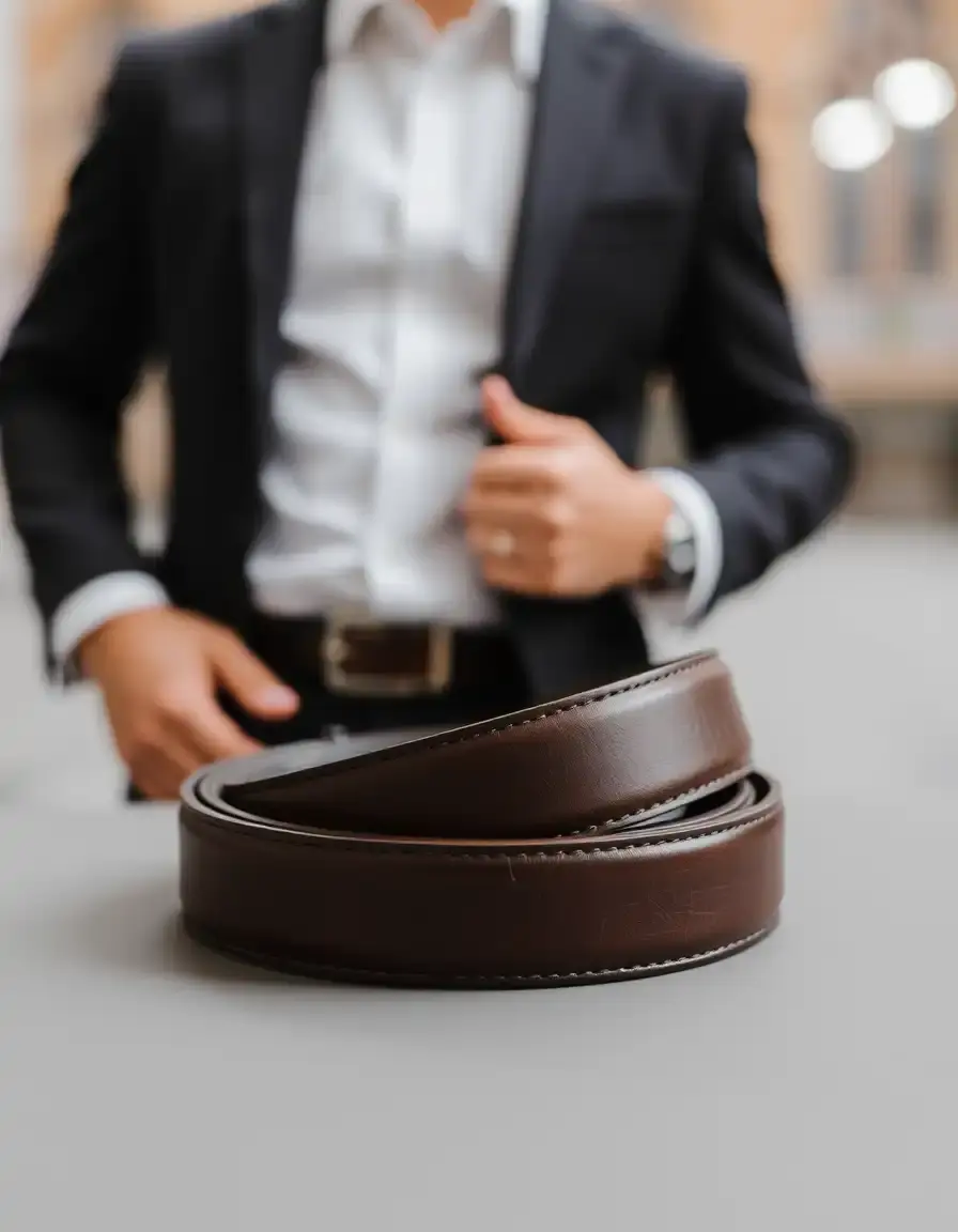 Ceinture formelle homme cuir marron foncé