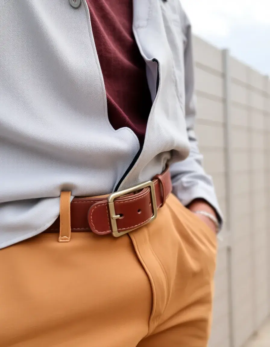 Ceinture cuir décontractée homme style casual
