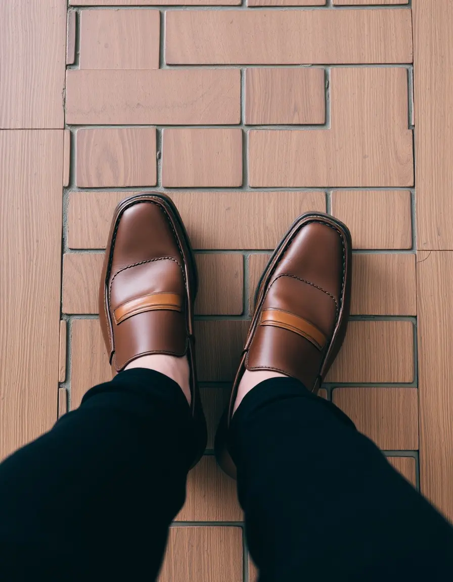 Mocassins femme cuir marron style classique
