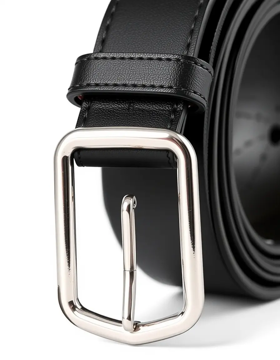 Ceinture large en cuir PU avec boucle métallique