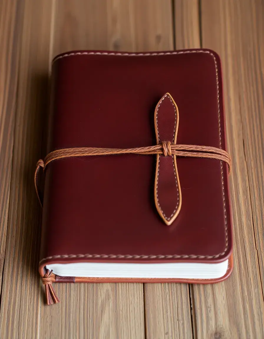 Carnet de notes relié en similicuir avec sangle