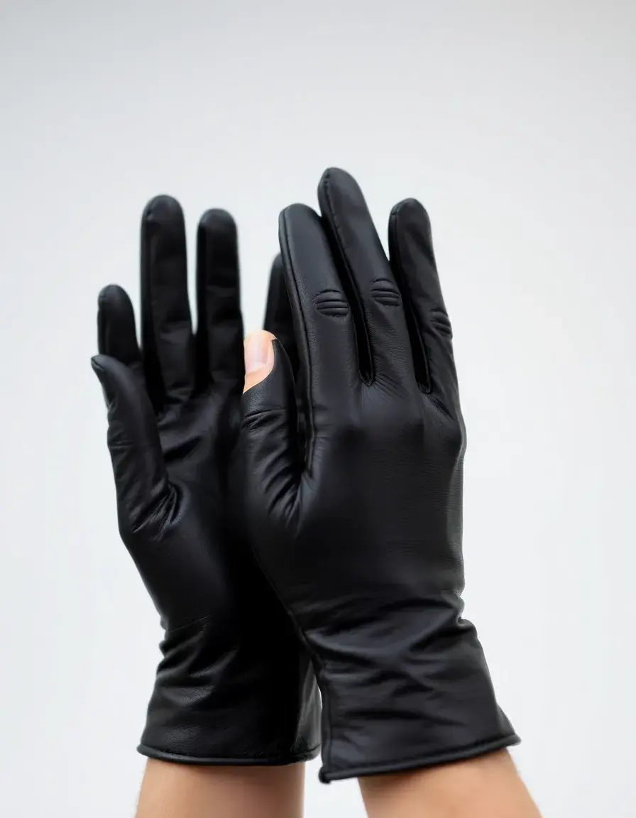Gants de conduite en cuir noir sans doigts style vintage
