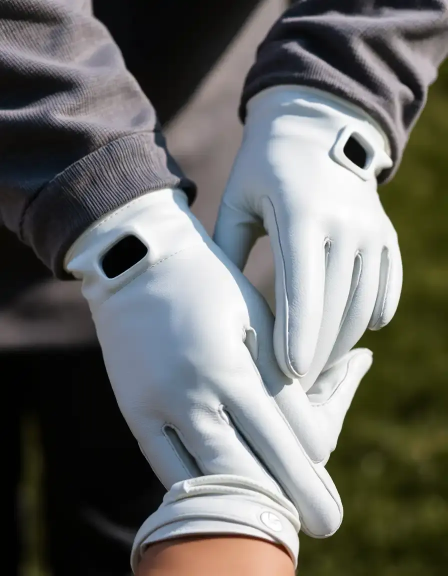 Gant de golf en cuir blanc haute performance