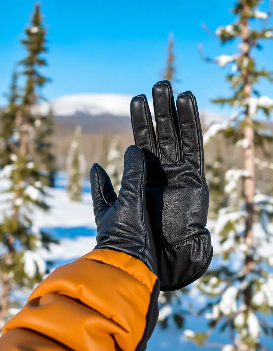 Gants de ski en cuir avec isolation thermique pour grand froid