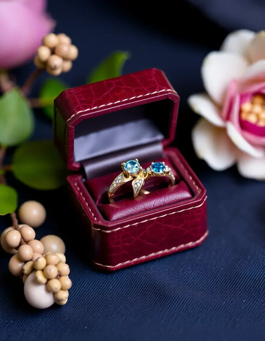 Boîte à bijoux en cuir élégante pour cadeau d'anniversaire de mariage