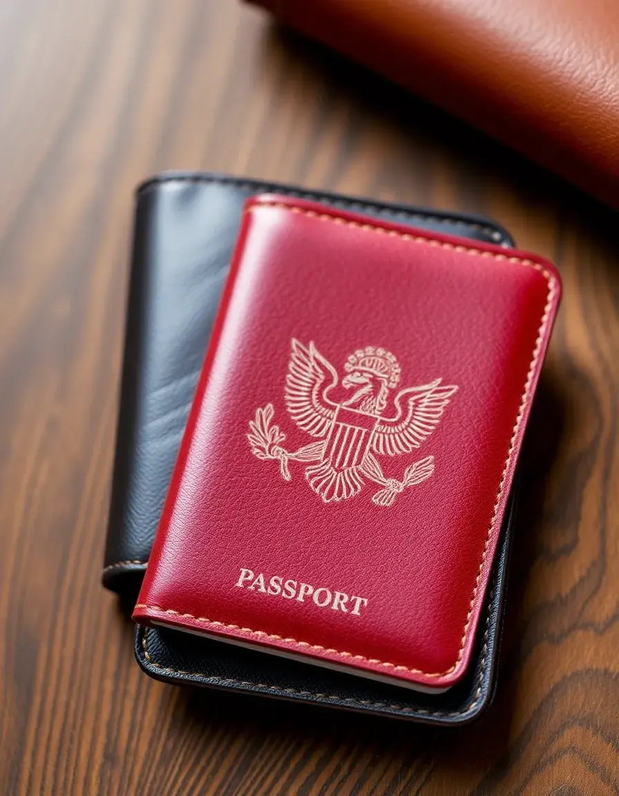Étui passeport en cuir pour voyageur