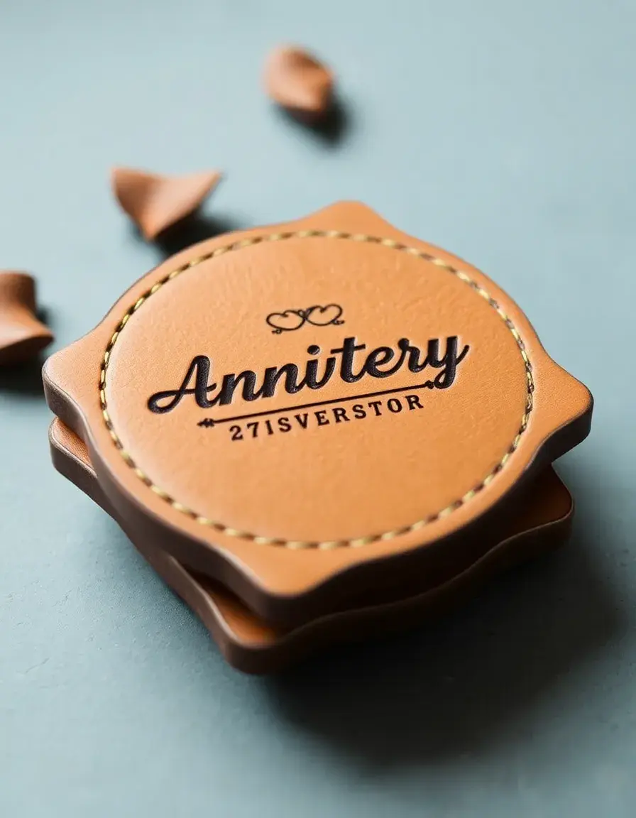 Set de sous-verres en cuir gravés pour anniversaire de mariage