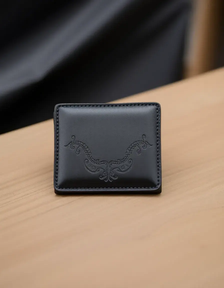 Portefeuille cuir homme bifold classique noir