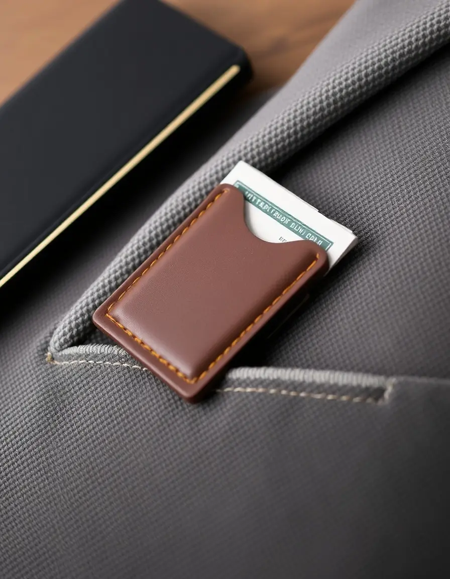 Portefeuille mince cuir homme avec clip billets