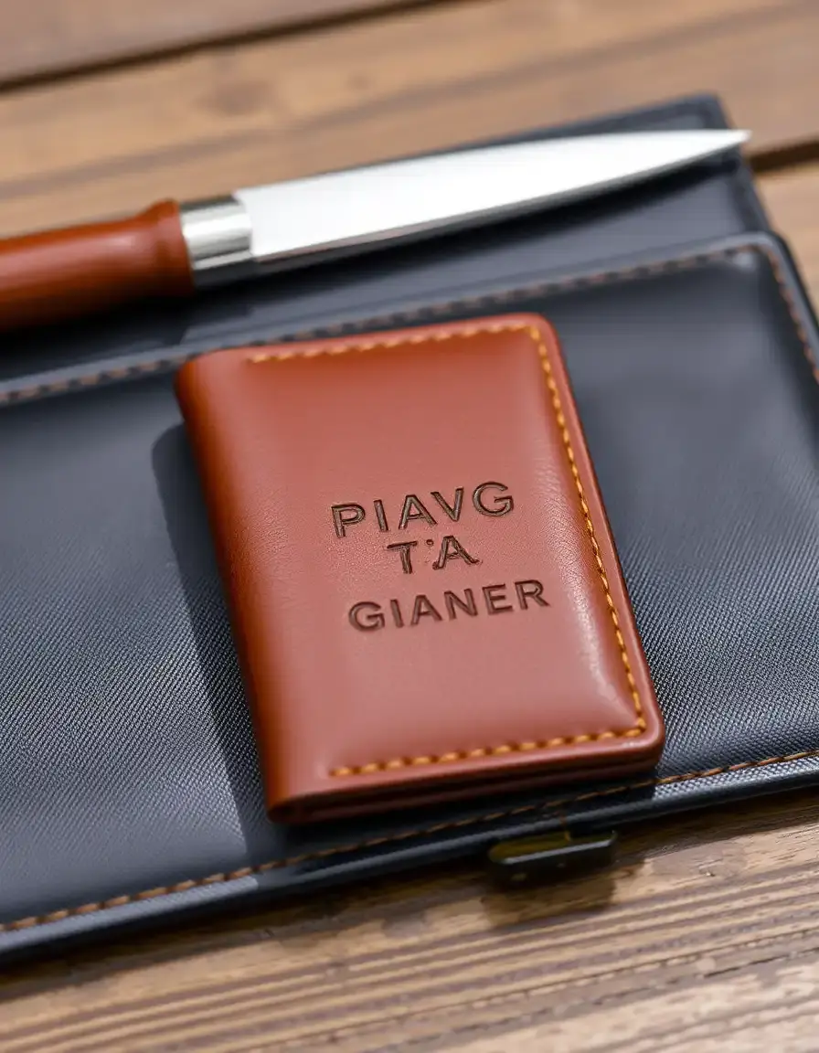 Portefeuille en cuir marron personnalisé pour homme