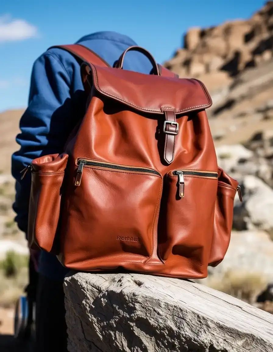 Sac à dos de randonnée en cuir durable et résistant