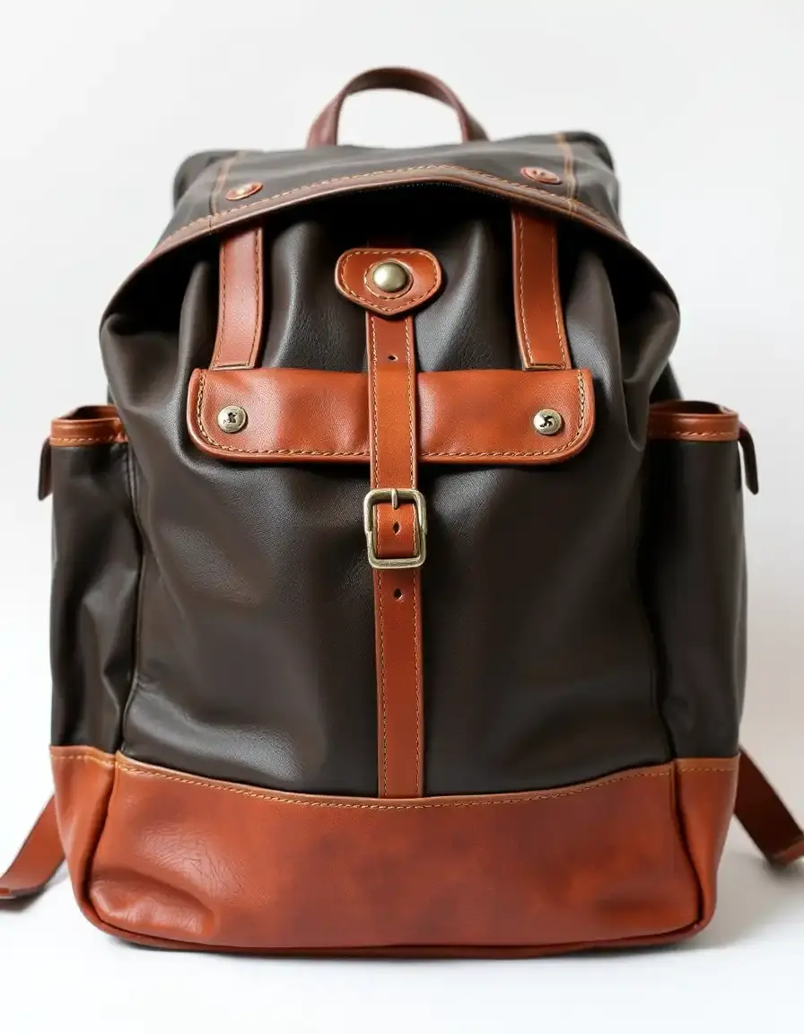 Sac à dos en cuir imperméable traité pour la pluie