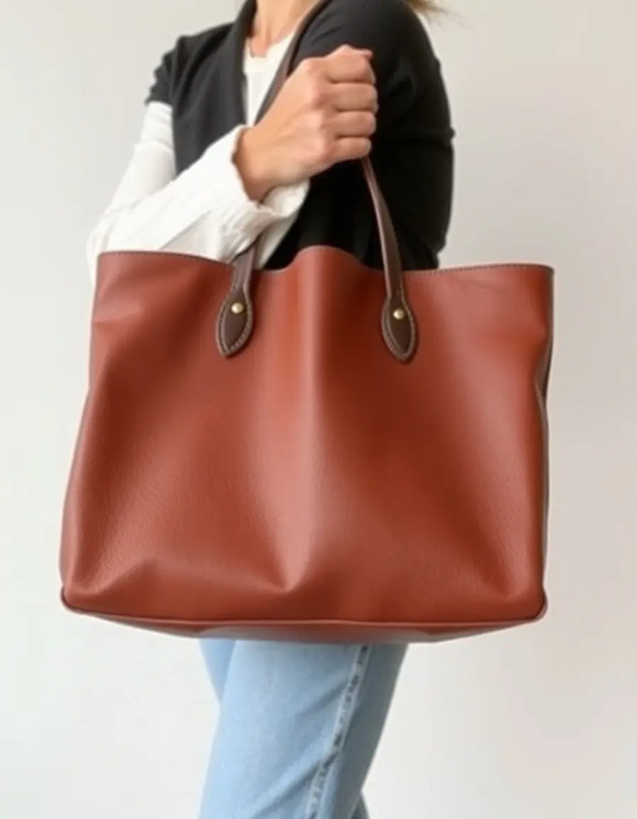 Sac shopper en cuir minimaliste et élégant