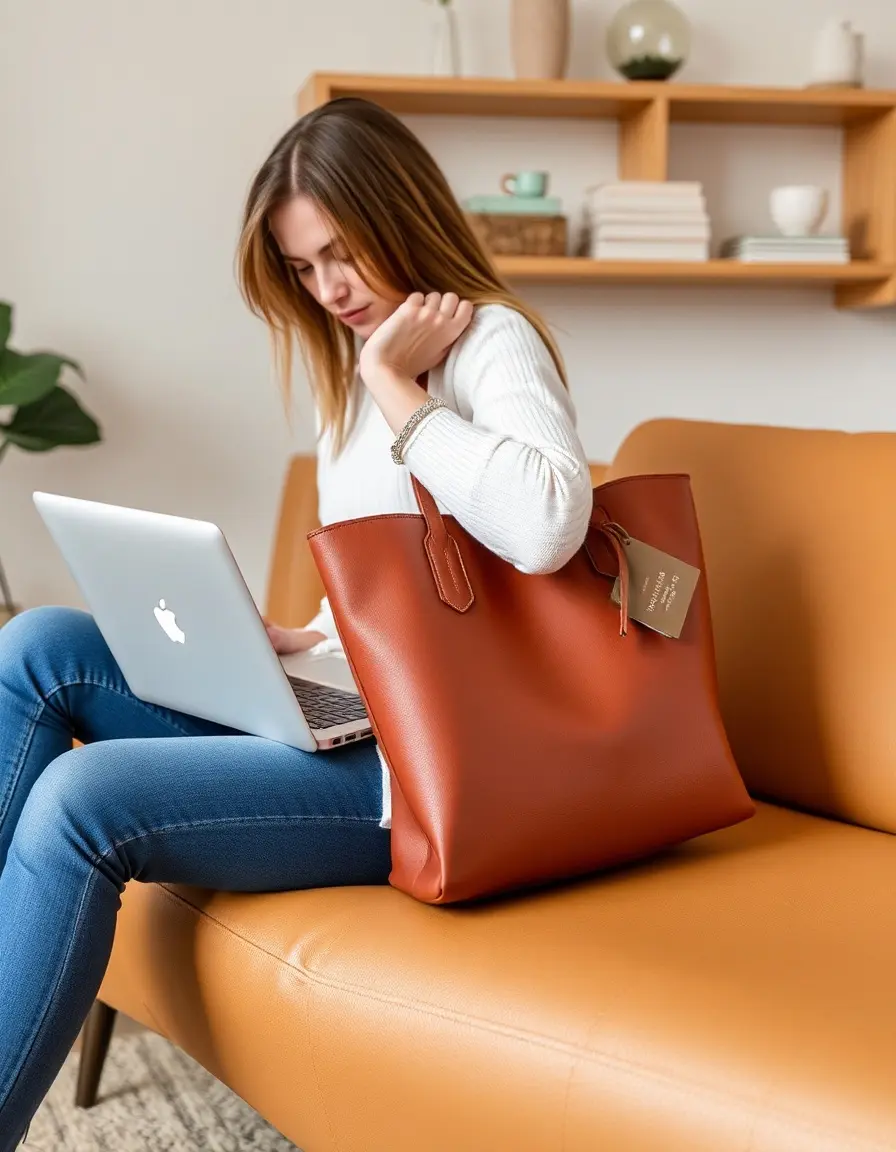 Sac cabas cuir pour le travail compartiment ordinateur
