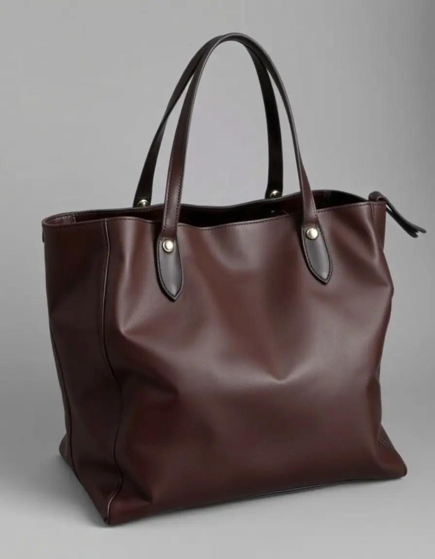 Sac cabas cuir avec fermeture éclair sécurisée