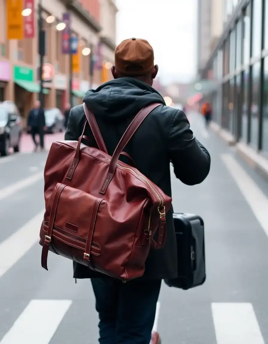 Grand sac de voyage cuir homme duffel bag