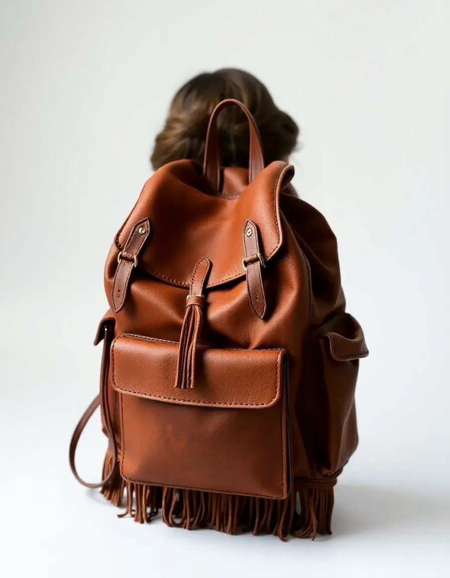Sac à dos femme cuir style bohème texture naturelle