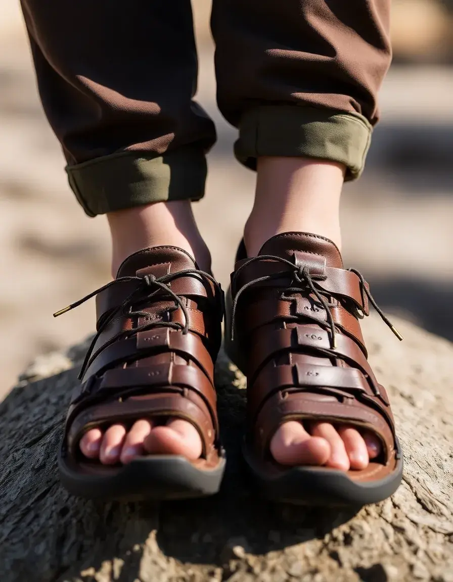 Sandale cuir homme randonnée trail