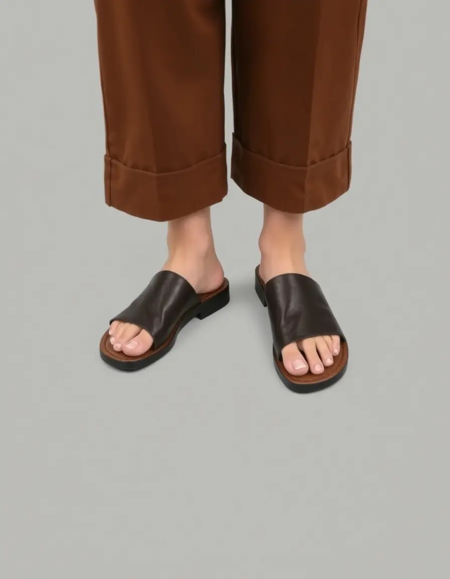 Sandale cuir homme type mule facile à enfiler