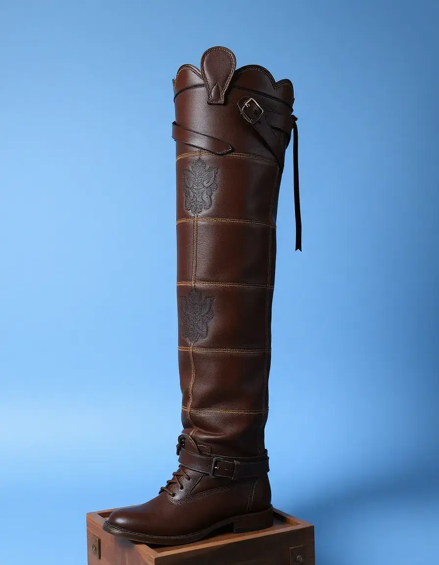 Sandales gladiateur montantes en cuir style bohème