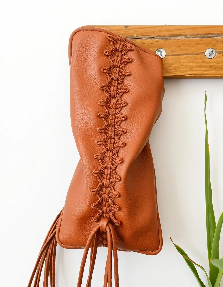 Sandales en cuir ornées de perles et détails artisanaux